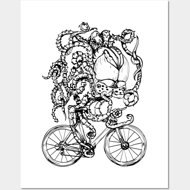 SEEMBO Octopus Cycling Bicycle Bicycling Biking Riding Bike Wall Art by SEEMBO